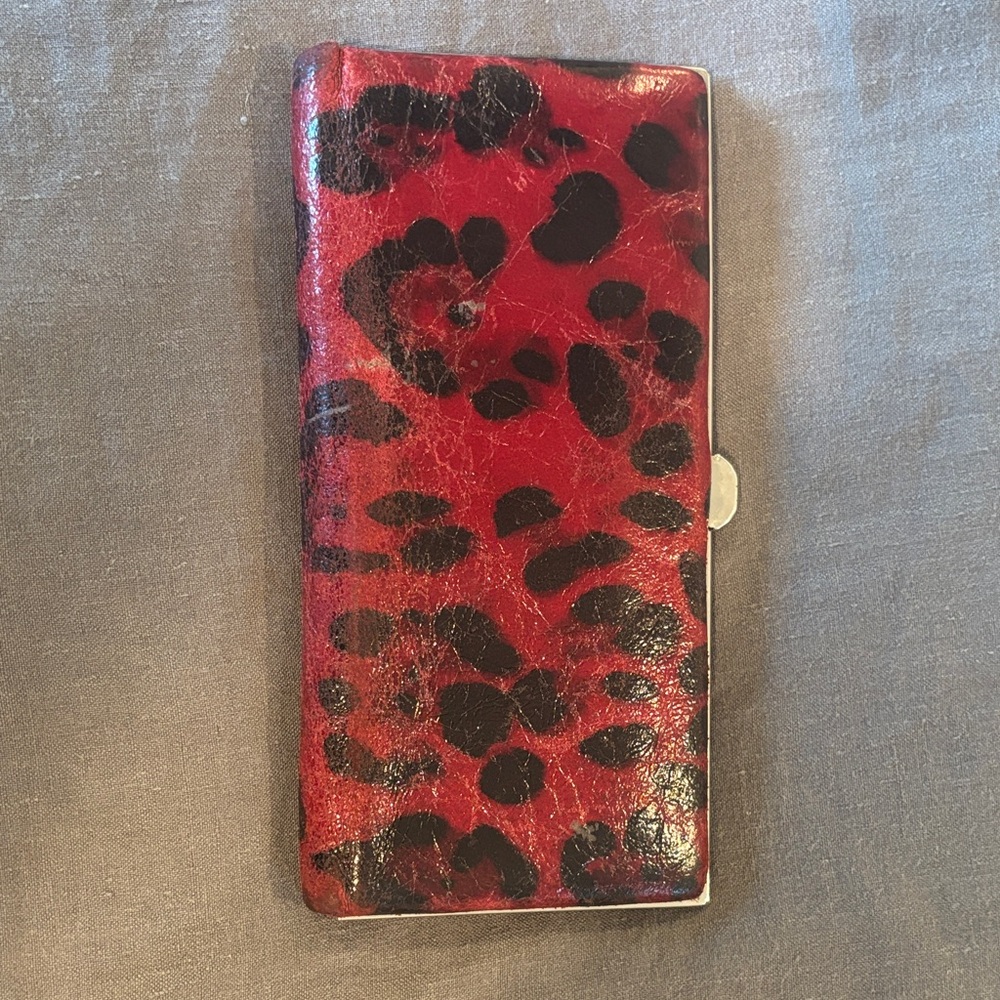 Lodis Red and Black Leopard Print Wallet